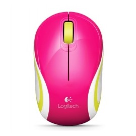 Mini Mouse Logitech Óptico M187, Inalámbrico, USB, Rosa