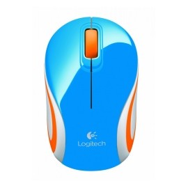 Mini Mouse Logitech Óptico M187, Inalámbrico, USB, 1000DPI, Azul