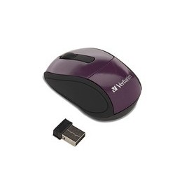 Mouse Verbatim Travel Óptico 97473, Inalámbrico, Morado