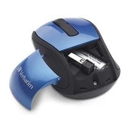 Mouse Verbatim Travel Óptico 97471, Inalámbrico, Azul