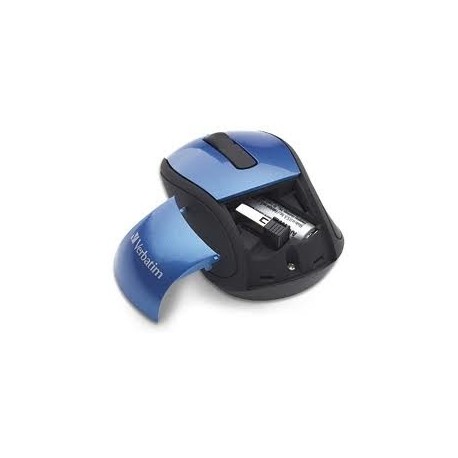 Mouse Verbatim Travel Óptico 97471, Inalámbrico, Azul