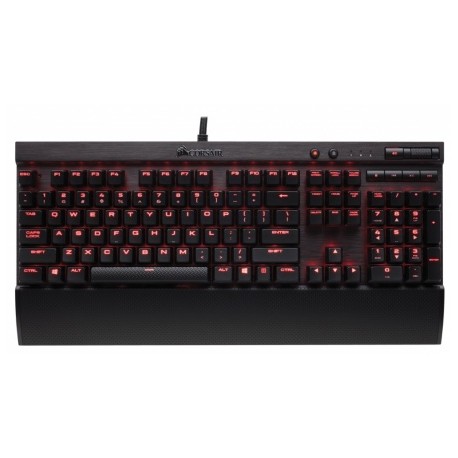 Teclado Gamer Corsair K70 LUX LED Rojo, Teclado Mécanico, Cherry MX Red, Alámbrico, Negro (Inglés)