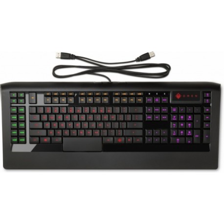 Teclado Gamer OMEN by HP con SteelSeries RGB, Alámbrico, Negro (Inglés)