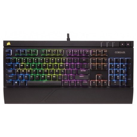 Teclado Gamer Corsair STRAFE RGB, Teclado Mecánico, Cherry MX Red, Alámbrico, Negro (Español)