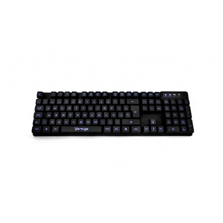 Teclado Vorago Multimedia Retroiluminado KB-501, Alámbrico, USB 2.0, Negro (Español)