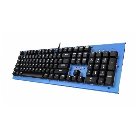 Teclado Azio MK HUE, Mecánico, Cherry MX Marrón, Alámbrico, Azul (Inglés)