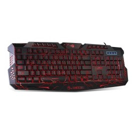 Teclado Gamer Marvo K636L LED Rojo, Alámbrico, USB, Negro (Inglés)