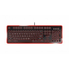 Teclado Azio MK-RETRO-03, Alámbrico, USB, Negro Rojo (Inglés)