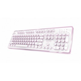 Teclado Azio MK-RETRO, Alámbrico, USB, Rosa