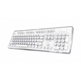 Teclado Azio MK-RETRO, Alámbrico, USB, Plata/Blanco (Inglés)