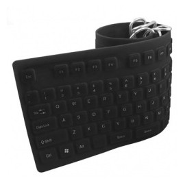 Teclado BRobotix Flexible 801935, Alámbrico, USB  PS2, Negro (Español)