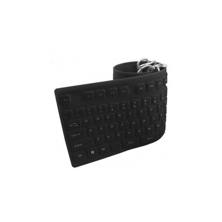 Teclado BRobotix Flexible 801935, Alámbrico, USB  PS2, Negro (Español)