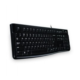 Teclado Logitech K120, USB, Alámbrico, Negro (Inglés)