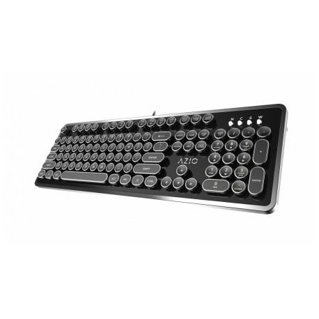 Teclado Azio MK RETRO, Mecánico, Alámbrico, Negro (Inglés)