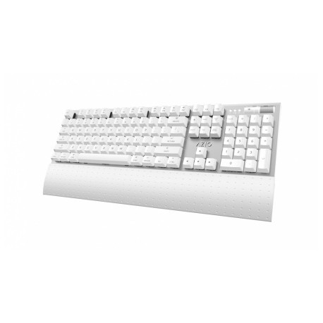 Teclado Azio MK-MAC, Mecánico, Cherry MX Marrón, Inalámbrico, Bluetooth, Blanco - para Mac (Inglés)