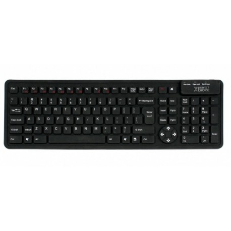 Teclado Perfect Choice Flexible PC-200628, USB, Negro (Inglés)