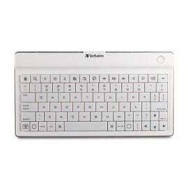 Teclado Verbatim Ultra Delgado Bluetooth 97754, Blanco (Español)