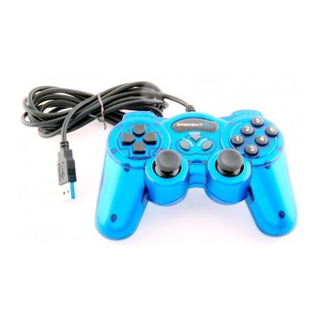 Sabrent USB-GAMEPAD, Alámbrico, USB 2.0, Azul