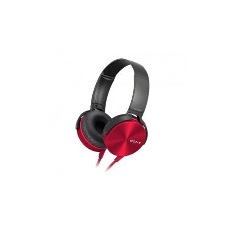 Sony Audífonos MDR-XB450AP, Alámbrico, 1.2 Metros, Rojo