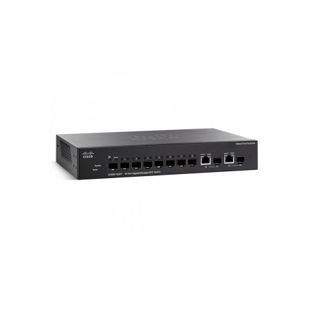 Switch Cisco Gigabit Ethernet SG300-10SFP-K9, 8x Gigabit SFP  2x Combo Gigabit SFP, 20 Gbits, 16384 Entradas - Gestionado