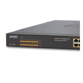 Switch Planet Fast Ethernet FNSW-1600P, 16 Puertos