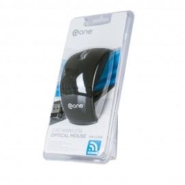 Mouse One Óptico EM-121, Inalámbrico, USB, 1000DPI, Negro