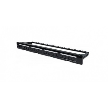 Intellinet Panel de Parcheo 19 24 Puertos, para Rack 1U, Negro