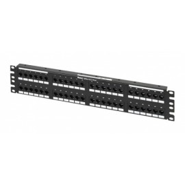 Panel Panel de Parcheo Integrado Cat5e, 2U, RJ-45, 48 Puertos, Negro