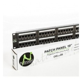 Nitrotel Panel de Parcheo Cat6 48 Puertos, Negro