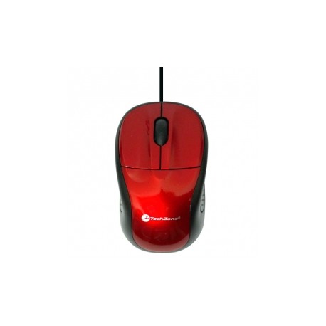 Mouse TechZone Óptico TZ15M22, Alámbrico, 800DPI, USB, Rojo