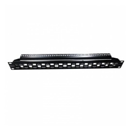 Nexxt Solutions Panel de Parcheo Cat6a, 24 Puertos RJ-45, 1U, Negro