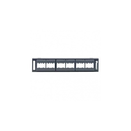 Panduit Panel de Parcheo CPP12WBL con 12 Puertos Mini-Com, Negro