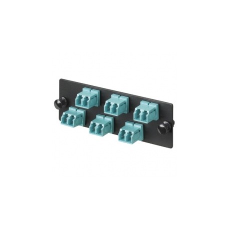 Panduit Panel de 6 Adaptadores de Fibra Óptica LC Dúplex Multimodo, Azul