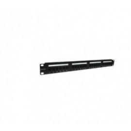 Enson Panel de Parcheo Cat6 para Rack de 19, 24 Puertos, 1U, Negro