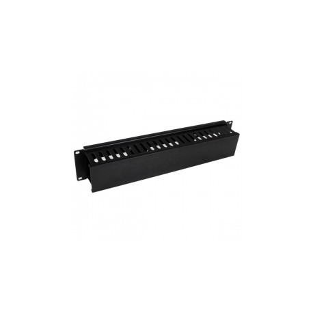 StarTech.com Panel Canaleta Horizontal de 2U con Cubierta para Gestión de Cableado en Racks y Perforaciones Laterales