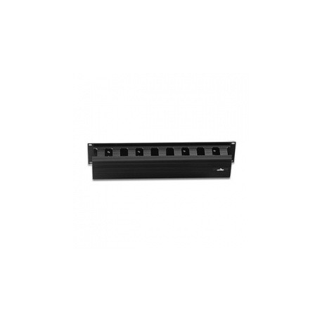 Leviton Organizador Horizontal Sencillo Frontal, 2UR, Negro