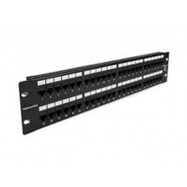 ConduNet Panel de Parcheo para Rack, 24 Puertos con Borne para Dren, Negro